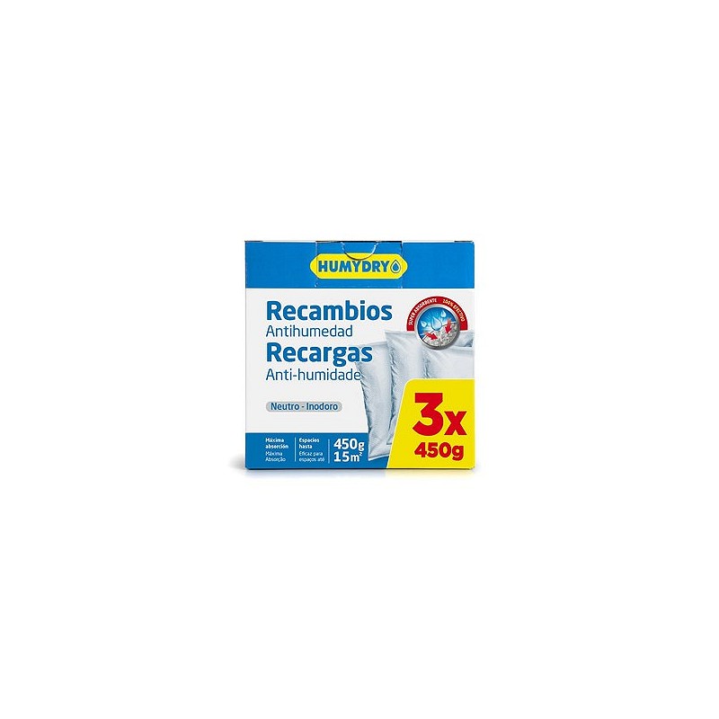 Compra Antihumedad recarga 450 gr (3 uds) humydry neutro HUMYDRY 4311803C6 al mejor precio