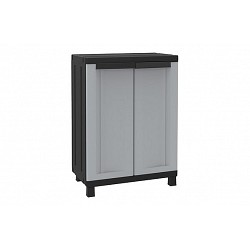 Compra Armario resina medio 2 puertas negro gris JOBGAR TWIST BLACK 68 X 39 X 1,5 CM 1002709 al mejor precio