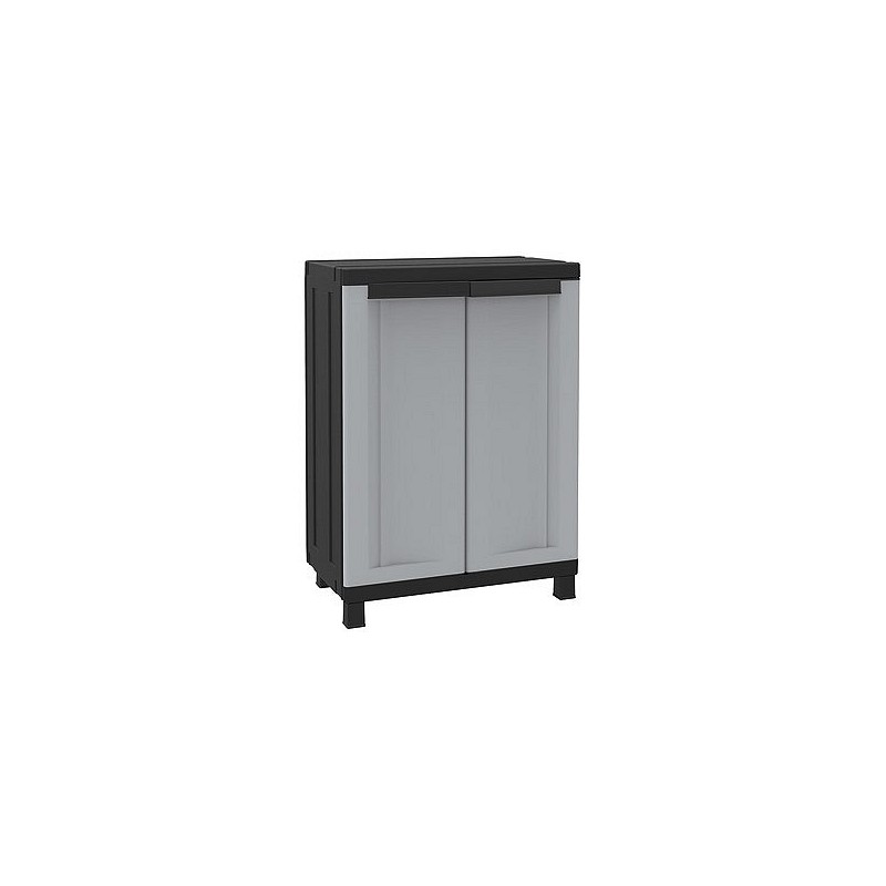 Compra Armario resina medio 2 puertas negro gris JOBGAR TWIST BLACK 68 X 39 X 1,5 CM 1002709 al mejor precio