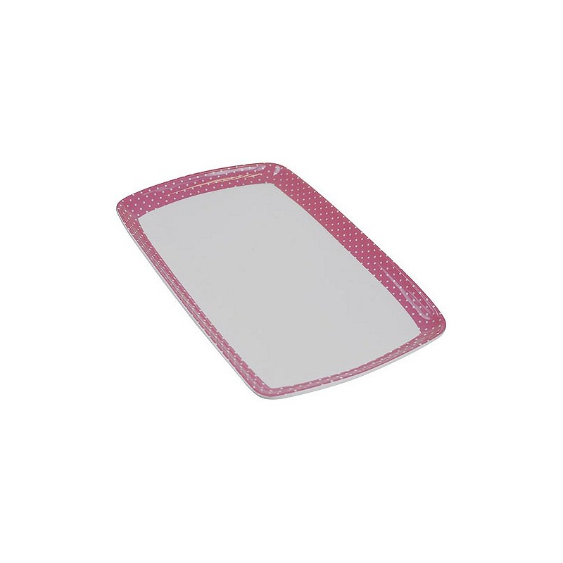 Compra Bandeja porcelana decorada 31x20 mini topos rosa AMBIT F4-14549 SMALL DOT al mejor precio