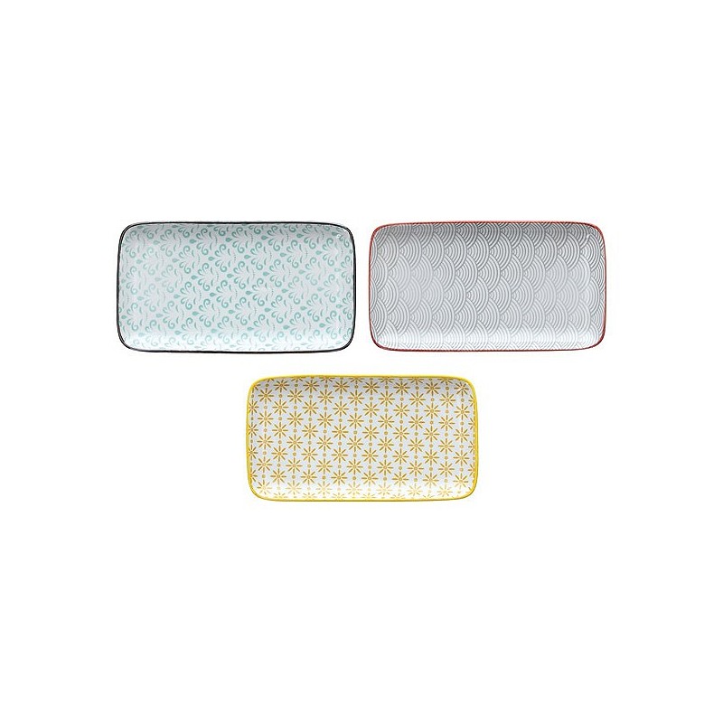 Compra Bandeja rectangular porcelana 21 x 11,5 cm - delhi mix TOG97 al mejor precio