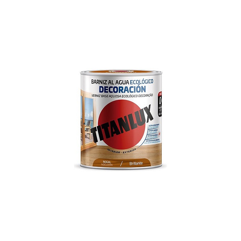 Compra BARNIZ AL AGUA ECOLOGICO DECORACION BRILLANTE 250 ML NOGAL TITANLUX M20100314/5809441 al mejor precio