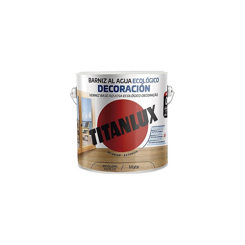 Compra Barniz al agua ecologico decoracion mate 750 ml incoloro TITANLUX M22100034/5699627 al mejor precio