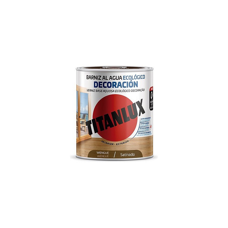 Compra BARNIZ AL AGUA ECOLOGICO DECORACION SATINADO 250 ML WENGUE TITANLUX M21100714/5809456 al mejor precio