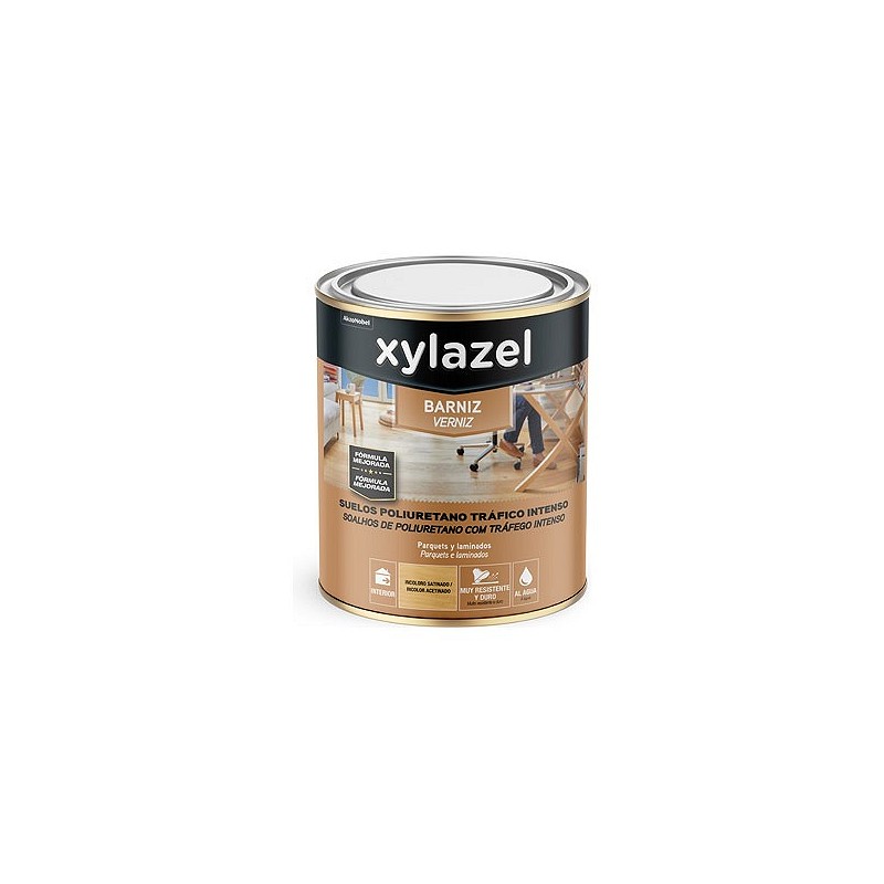 Compra Barniz poliuretano al agua suelos mate 750 ml incoloro XYLAZEL 5396188 al mejor precio