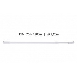 Compra Barra ducha extensible cortina baño aluminio blanco MSV 70 A 120 CM 140094 al mejor precio