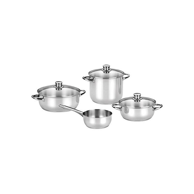 Compra Bateria inox optima tapa cristal 4 piezas MONIX M450002 al mejor precio