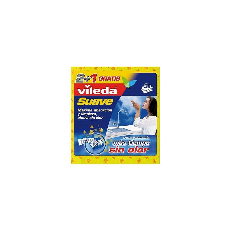 Compra Bayeta amarilla (2+1 uds) suave 35 x 40 cm VILEDA 77615 al mejor precio