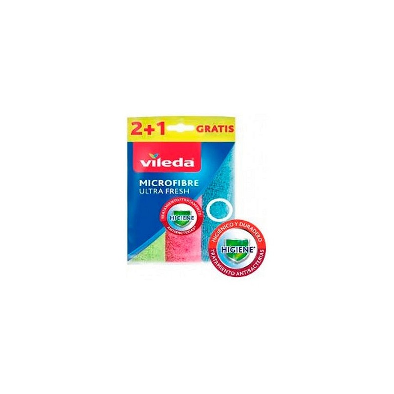 Compra Bayeta microfibra (2+1 uds) ultra fresh VILEDA 77606 al mejor precio