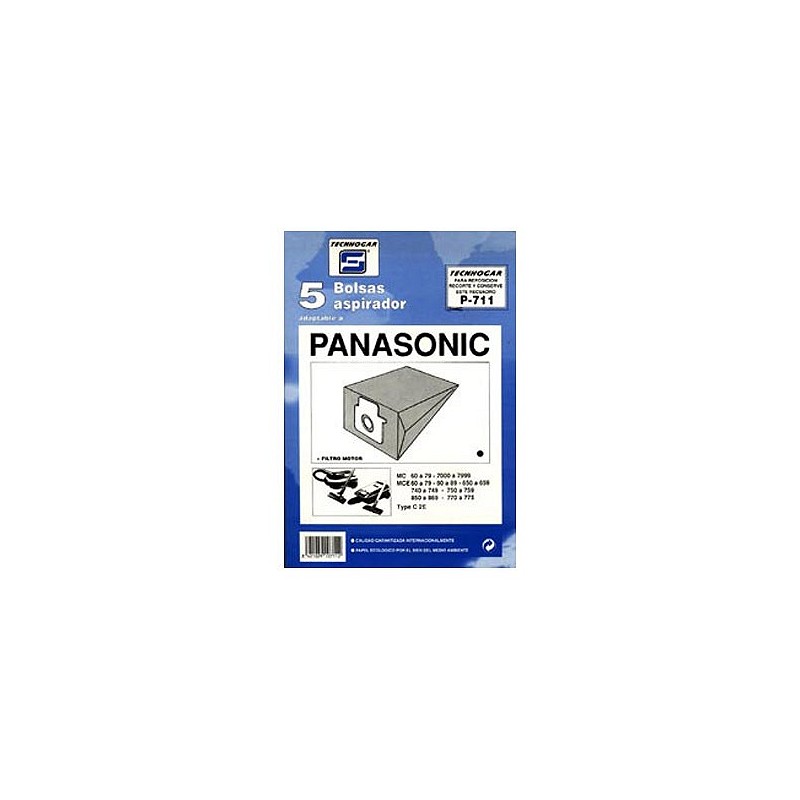 Compra Bolsa aspirador panasonic mce-7000 5 uds 915711 al mejor precio