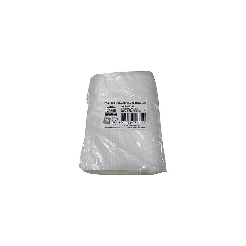 Compra Bolsa envasar vacio (paq 100 uds) 16 x 25 cm GARHE 31111 al mejor precio