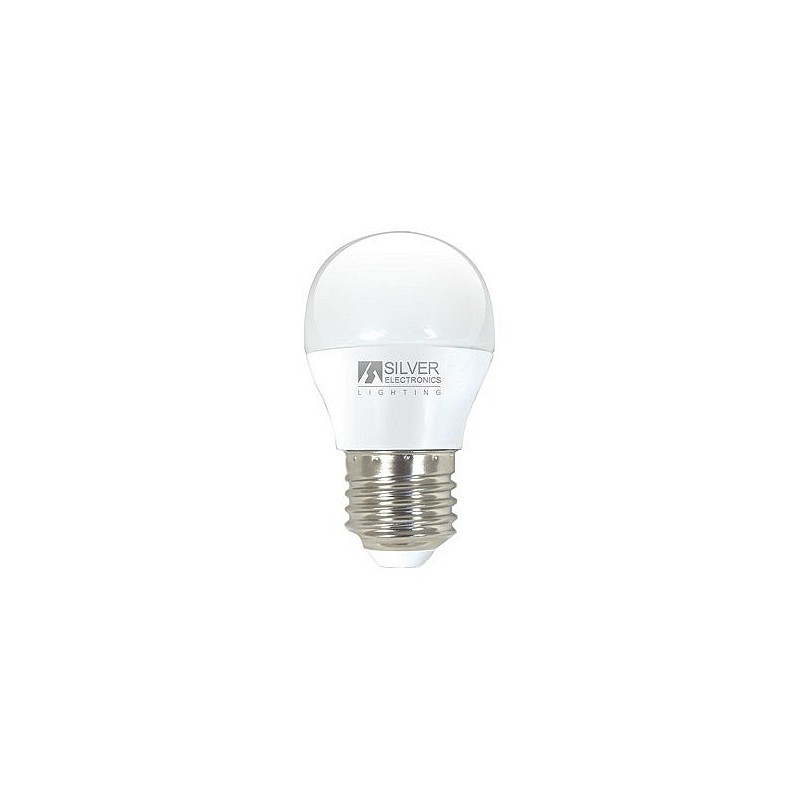 Compra Bombilla led esferica mini e27 luz fria 550lm 6w SILVER 961627 al mejor precio