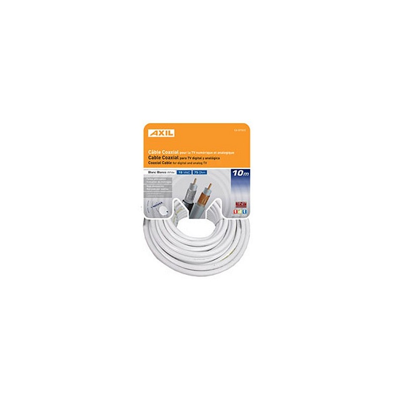 Compra Cable coaxial tv 19vat - blanco 10 m AXIL CA0712E al mejor precio