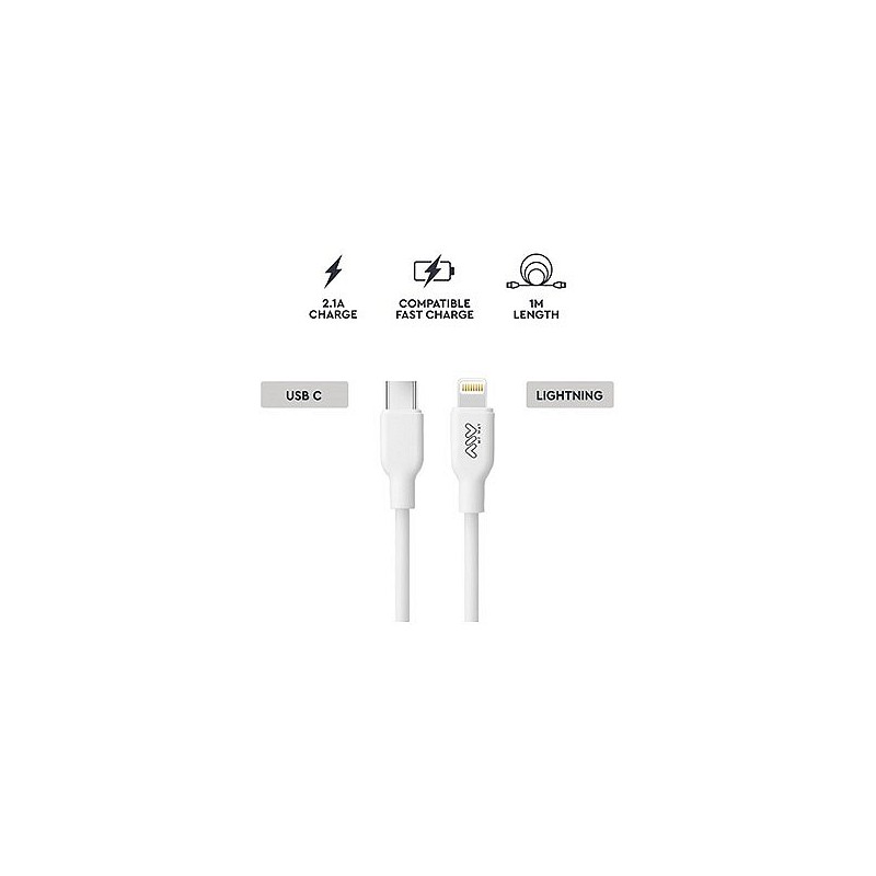 Compra Cable conexion usb "c" salida ligtining 20w 1 metro blanco MYWAY MWUSC0023 al mejor precio