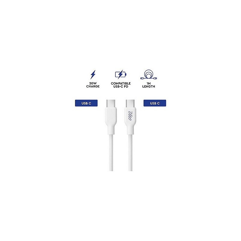 Compra Cable conexion usb "c" salida "c" 20w 1 metro blanco MYWAY MWUSC0024 al mejor precio