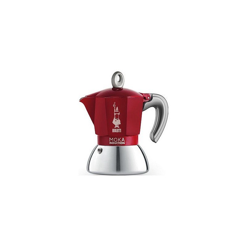 Compra Cafetera moka induction aluminio/inox 2 tazas roja BIALETTI 6942 al mejor precio