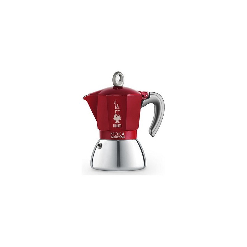 Compra Cafetera moka induction aluminio/inox 6 tazas roja BIALETTI 6946 al mejor precio