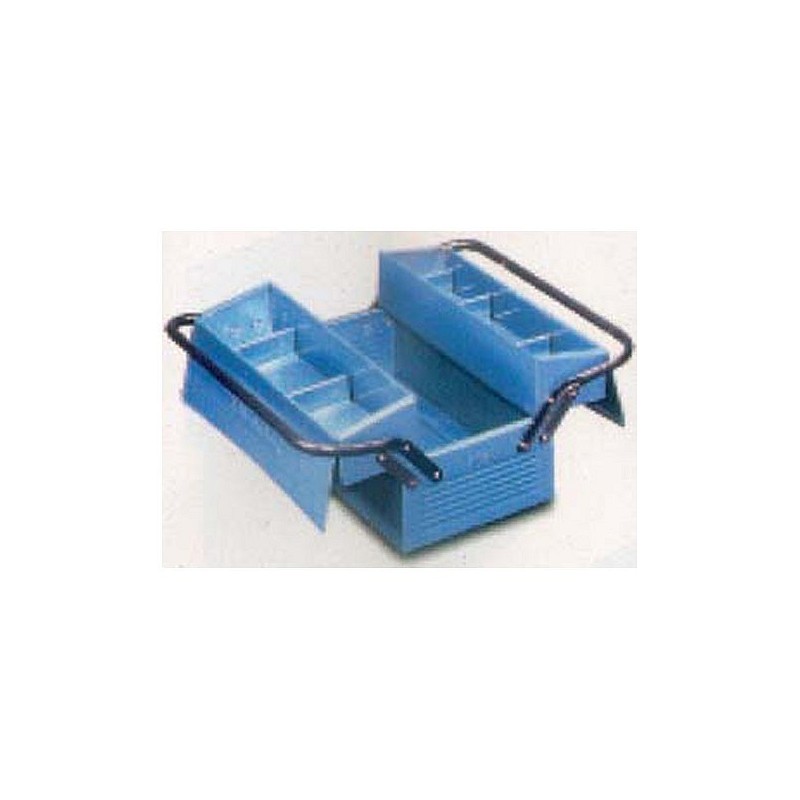 Compra Caja herramientas metal azul 2 compartimientos 400 x 210 x 195 mm HECO 102 5 al mejor precio