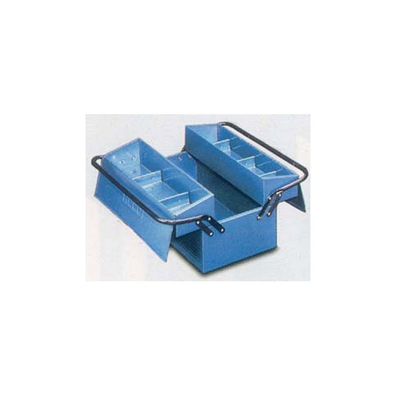 Compra Caja herramientas metal azul 2 compartimientos 485 x 245 x 230 mm HECO 102 7 al mejor precio