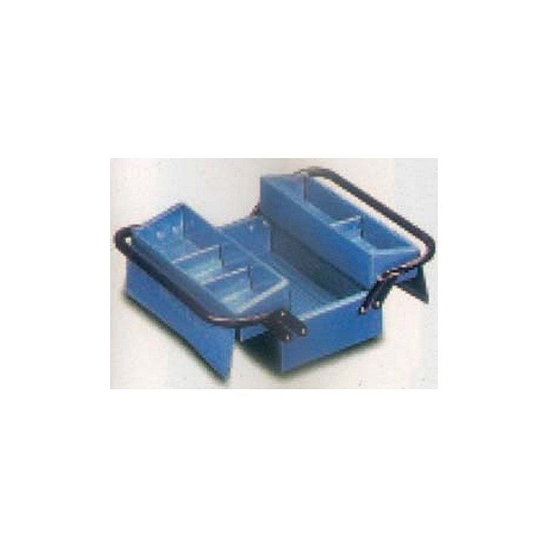 Compra Caja herramientas metal azul 2 compartimientos 330 x 175 x 140 mm HECO 102 3 al mejor precio