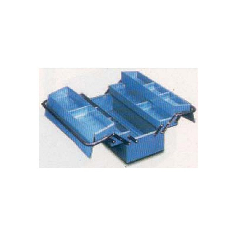 Compra Caja herramientas metal azul 4 compartimientos 530 x 205 x 210 mm HECO 108 7 al mejor precio