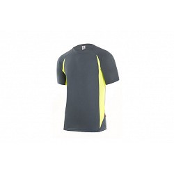 Compra CAMISETA TECNICA POLIESTER GRIS / AMARILLO FLUOR TALLA L VELILLA 105501_ 08_20_L al mejor precio