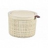 Compra Cesta redonda con tapa jute 2l blanco roto ø17x12,5cm CURVER 245374 al mejor precio