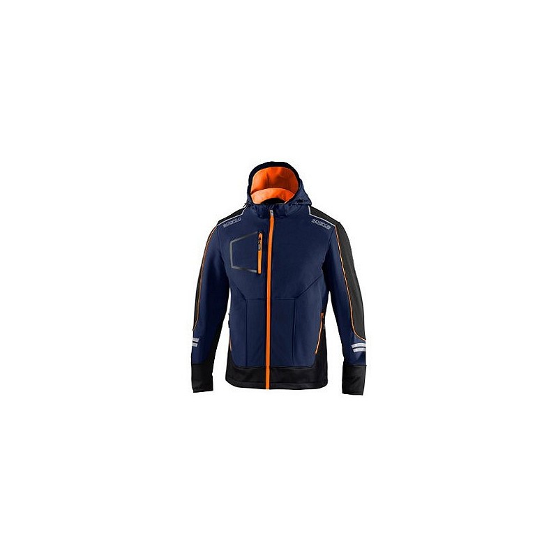 Compra Chaqueta tech softshell azul / naranja fluor talla s SPARCO 02412BMAF1S al mejor precio