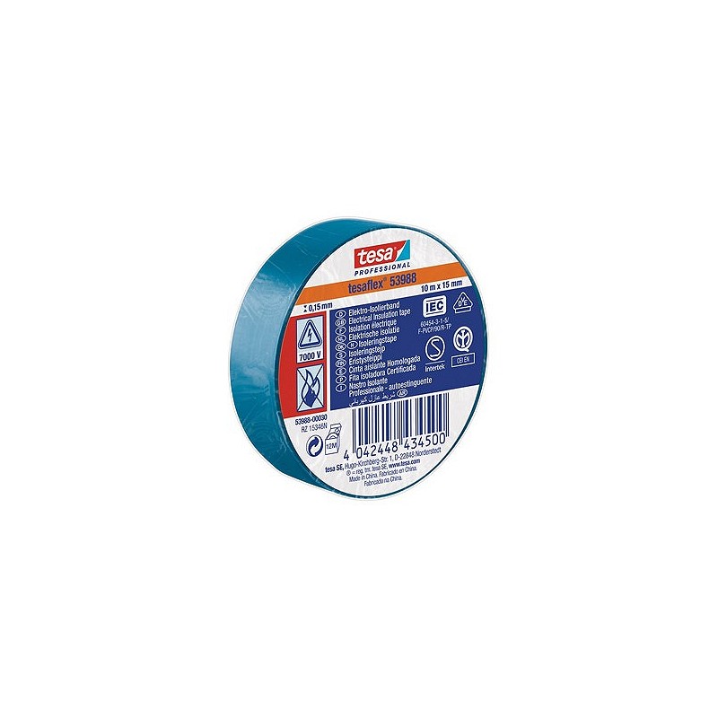 Compra Cinta aislante tesaflex azul 10 m x 15 mm TESA TAPE 53988-00030-00 al mejor precio