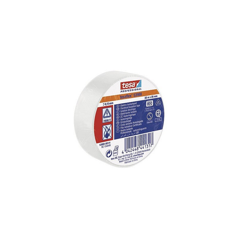 Compra Cinta aislante tesaflex blanco 25 m x 25 mm TESA TAPE 53988-00141-00 al mejor precio