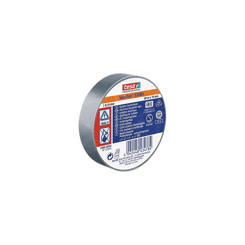 Compra Cinta aislante tesaflex gris 20 m x 19 mm TESA TAPE 53988-00046-00 al mejor precio