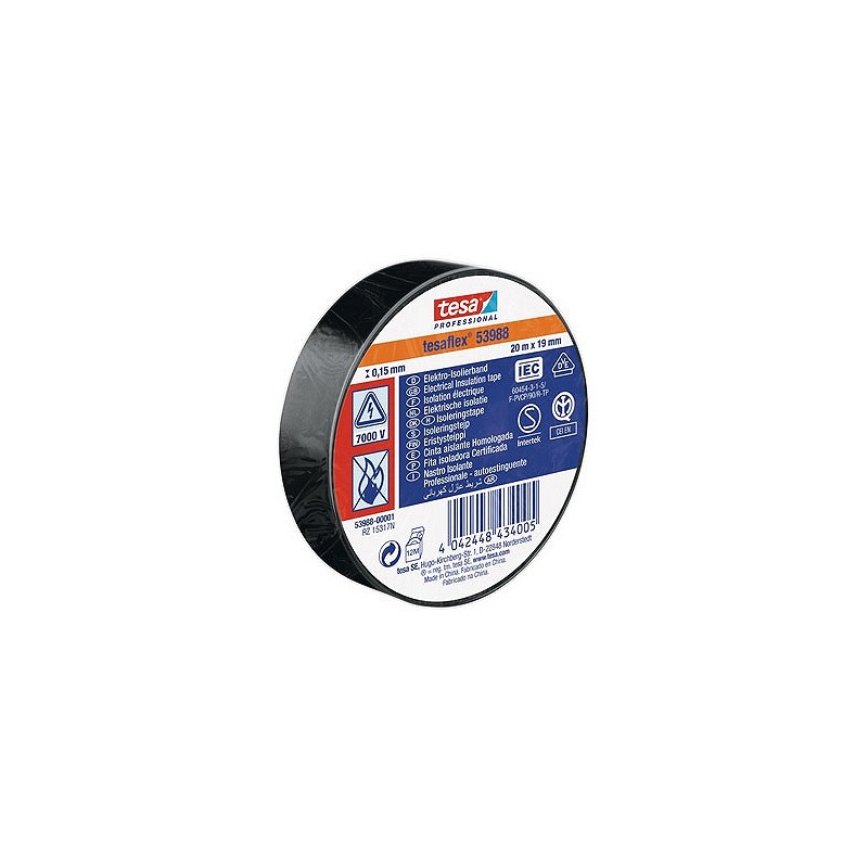 Compra Cinta aislante tesaflex negro 20 m x 19 mm TESA TAPE 53988-00001-00 al mejor precio