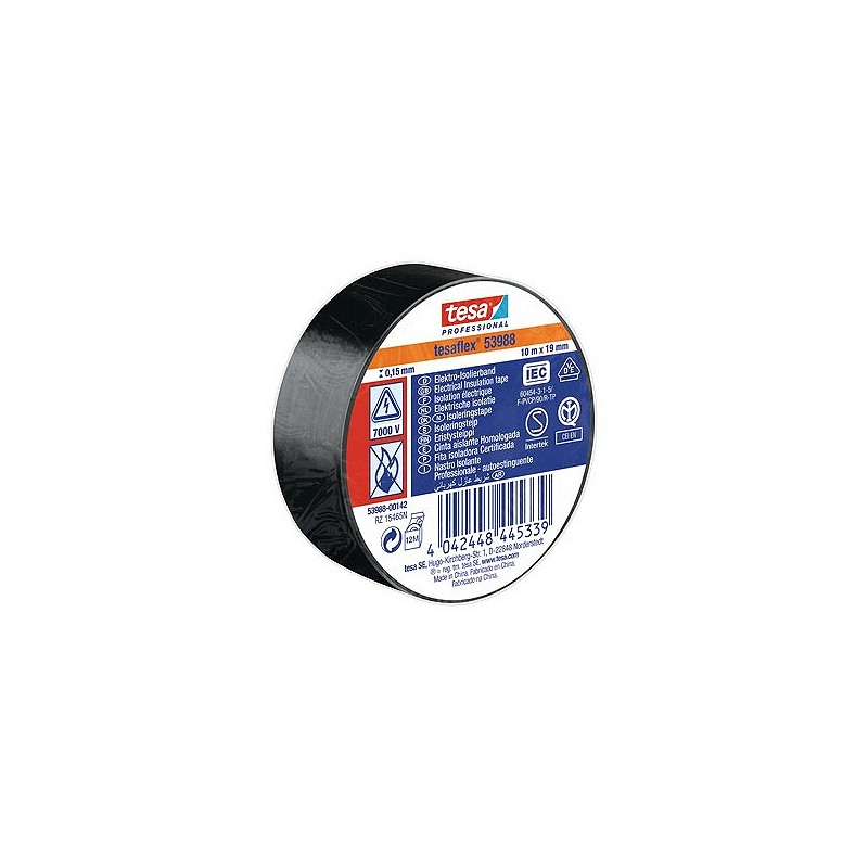 Compra Cinta aislante tesaflex negro 10 m x 19 mm TESA TAPE 53988-00142-00 al mejor precio