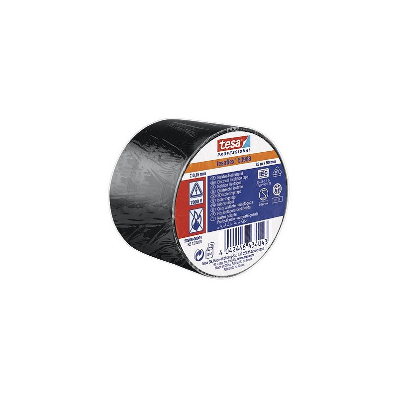 Compra Cinta aislante tesaflex negro 25 m x 50 mm TESA TAPE 53988-00004-00 al mejor precio