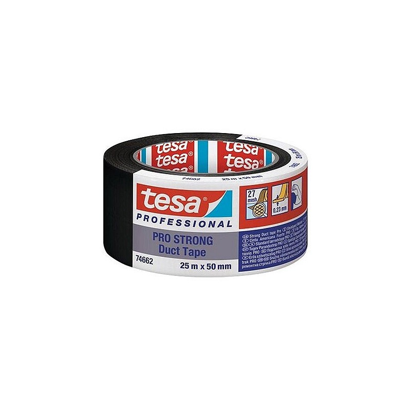 Compra Cinta americana pro extra power 25 m x 50 mm negra TESA TAPE 74662-00000-00 al mejor precio