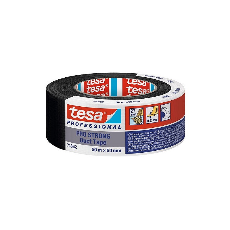 Compra Cinta americana pro fuerte 50 m x 50 mm negro TESA TAPE 74662-00002-00 al mejor precio