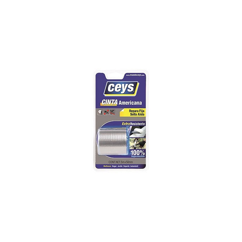 Compra Cinta americana tackceys plata 5 m x 50 mm CEYS 507601 al mejor precio