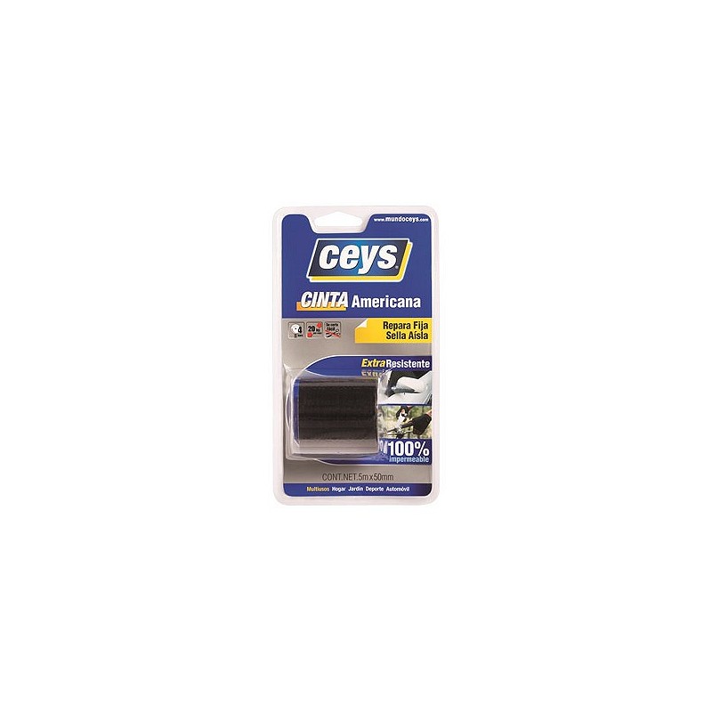 Compra Cinta americana tackceys negro 5 m x 50 mm CEYS 507604 al mejor precio