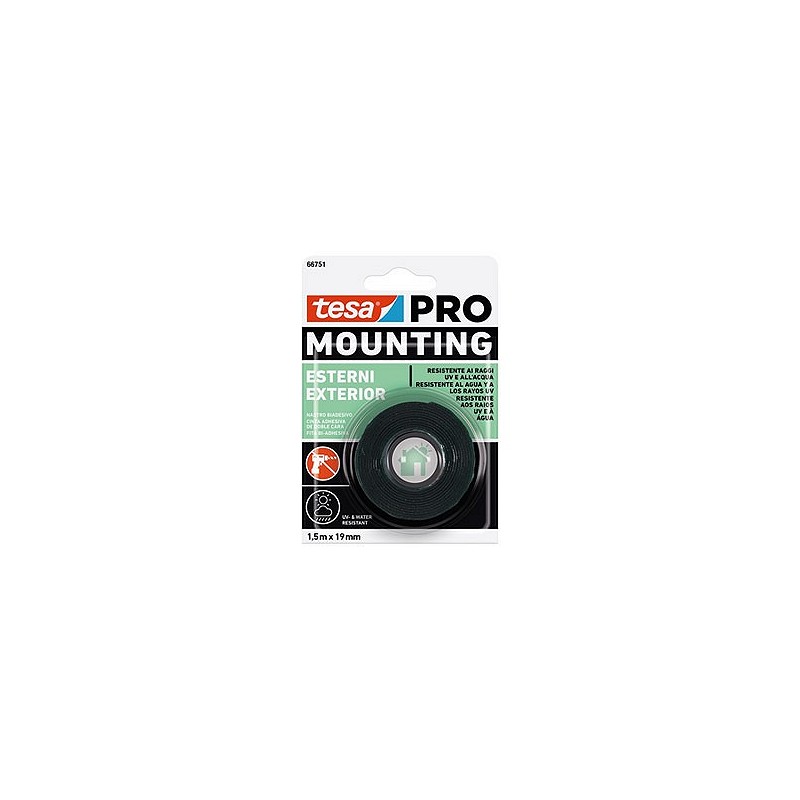 Compra Cinta mounting pro doble cara resistente a la intemperie 1,5 m x 19 mm uv resistente TESA TAPE 66751-00002-00 al mejor precio