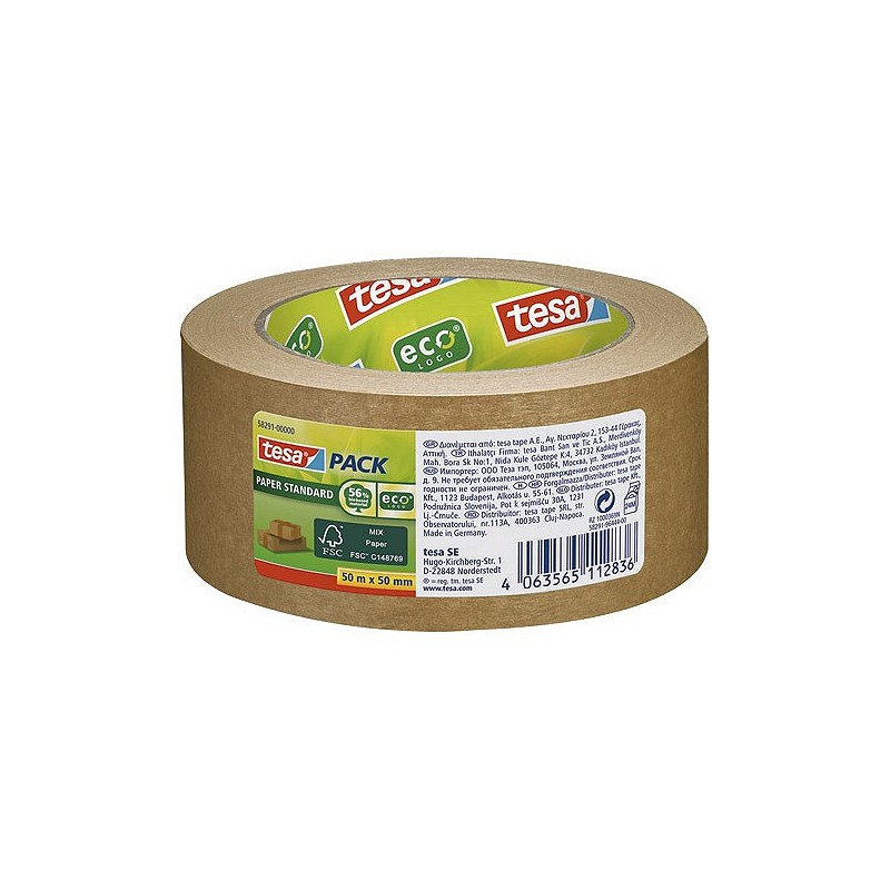 Compra Cinta embalar de papel ecologico 50 m x 50 mm TESA TAPE 58291-00000-00 al mejor precio