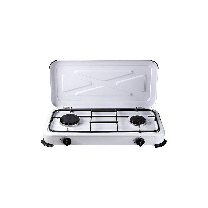 Compra COCINA A GAS 2 FUEGOS PORTATIL CON TAPA 580X330X90 MM 1,4/1,2 KW VIVAHOGAR VH99260 al mejor precio