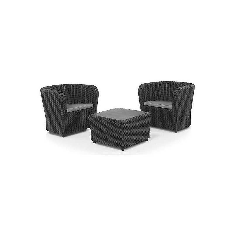 Compra Conjunto ratan resina 2 sillones+mesa set nova tete a tete grafito SHAF 55386 al mejor precio