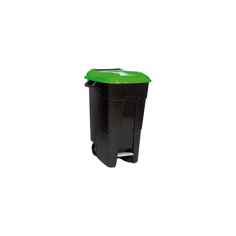 Compra Contenedor negro con pedal 120 l-tapa verde TAYG 423031 al mejor precio