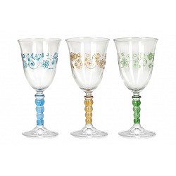 Compra COPA CRISTAL DECORADA PACK 3 UDS 27 CL FLORES AZULES CERVE M100911 al mejor precio