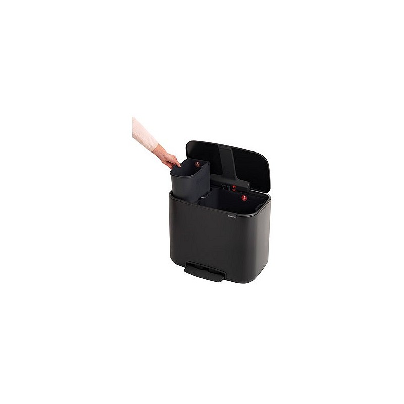 Compra Cubo bo pedal bin negro mate 11+23 l BRABANTIA 12 12 27 al mejor precio