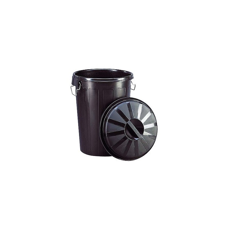 Compra Cubo industrial plastico negro con tapa 95 l /23187 DENOX 23187 al mejor precio