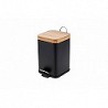 Compra Cubo metal cuadrado tapa bambu 3l negro 16 x 16 x 25cm ITEM PB-197312 al mejor precio