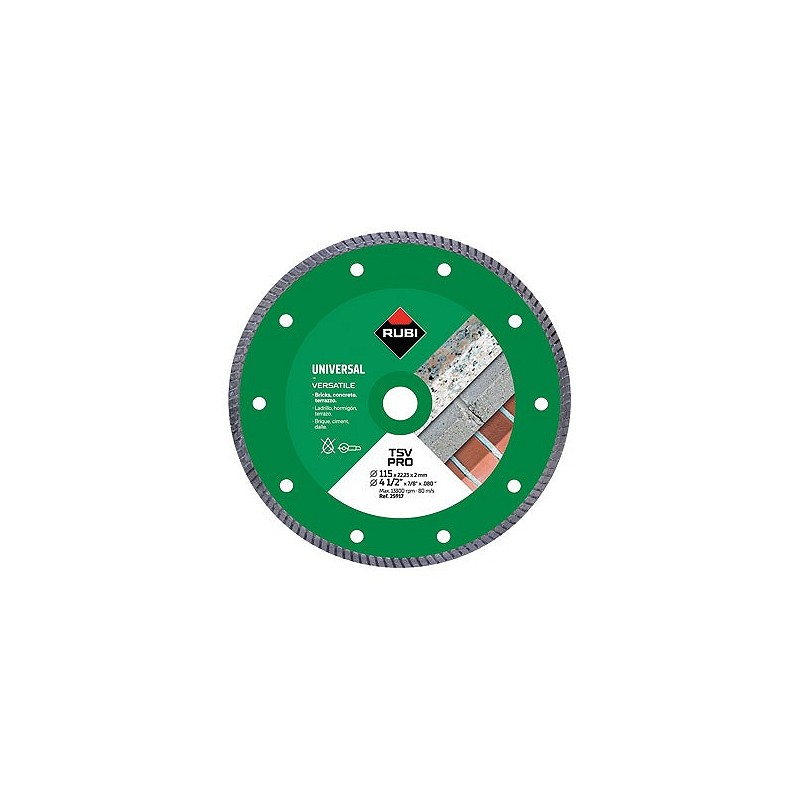 Compra Disco corte g.obra 115 mm diam basic line tsv 115 rubi RUBI 25917 al mejor precio