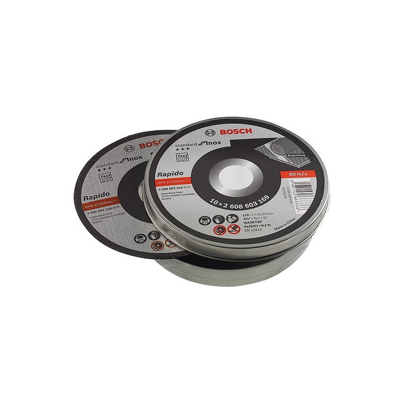 Compra Disco corte inox (lata 10 unidades) 125x1 mm BOSCH 2608603255 al mejor precio