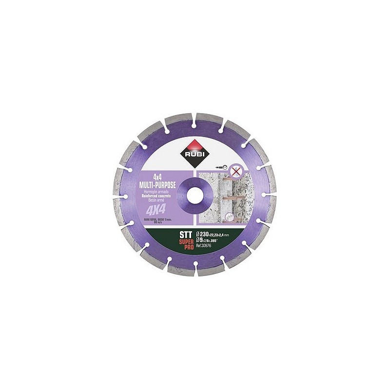 Compra Disco diamante corte seco general obra segmentado diámetro 230 mm superpro RUBI 30976 al mejor precio